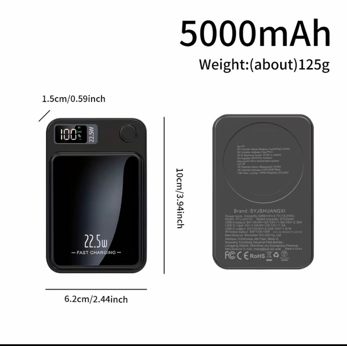 Batería externa 5000mAh