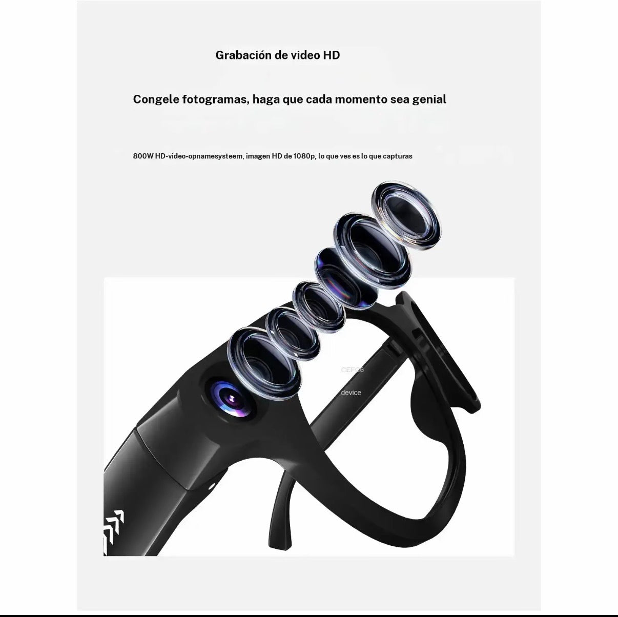 Gafas inteligentes con cámara HD