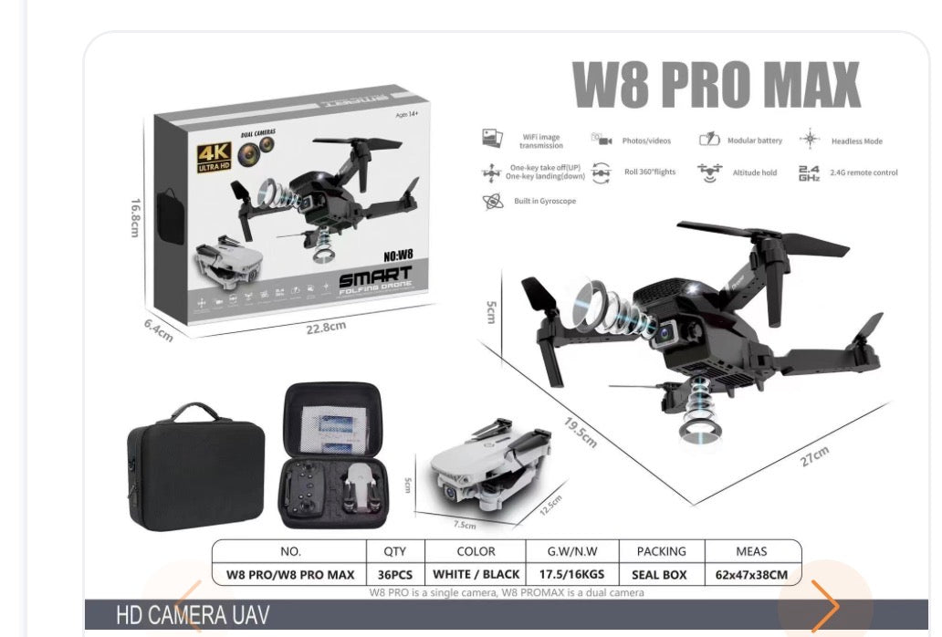 Dron con doble cámara 4K +
Maletín Gratis