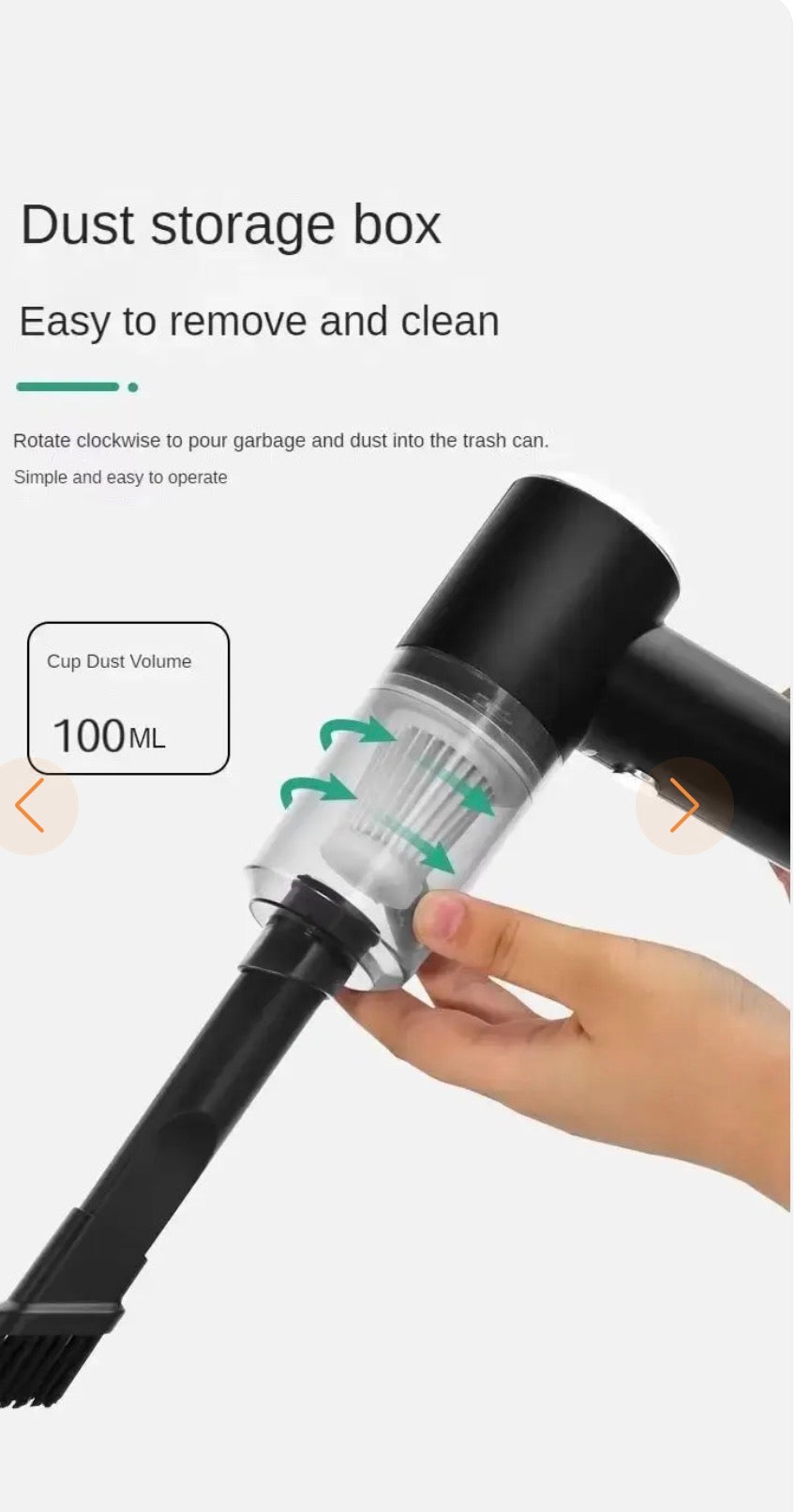 Aspiradora de mano inalámbrica para coche y hogar