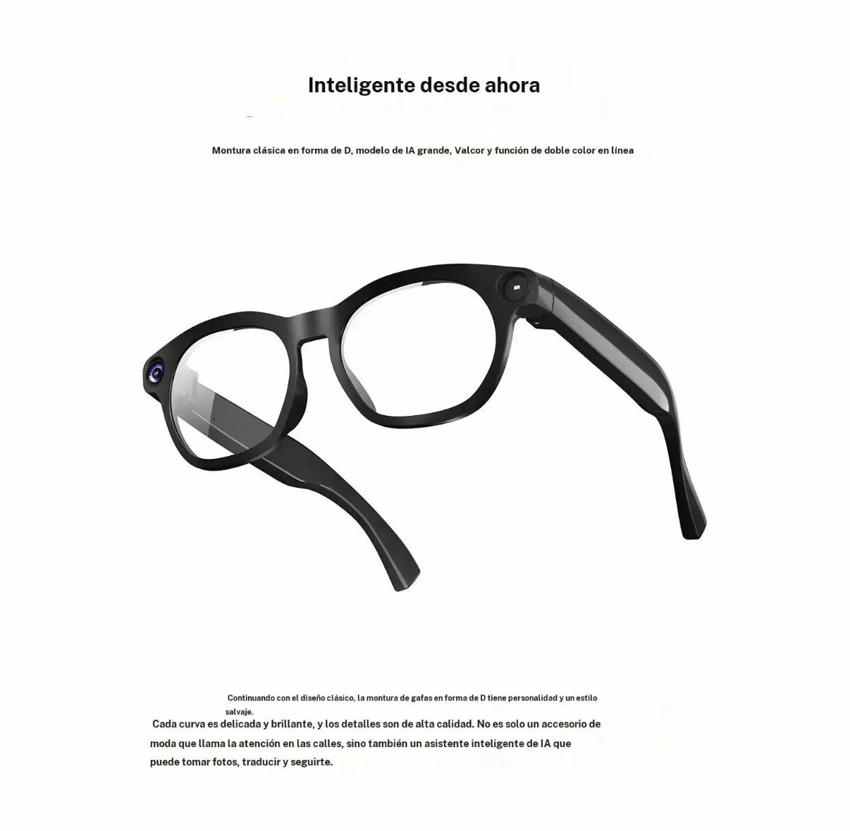 Gafas inteligentes con cámara HD