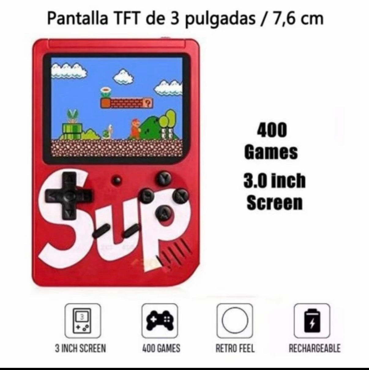 Consola retro con más de 400 juegos